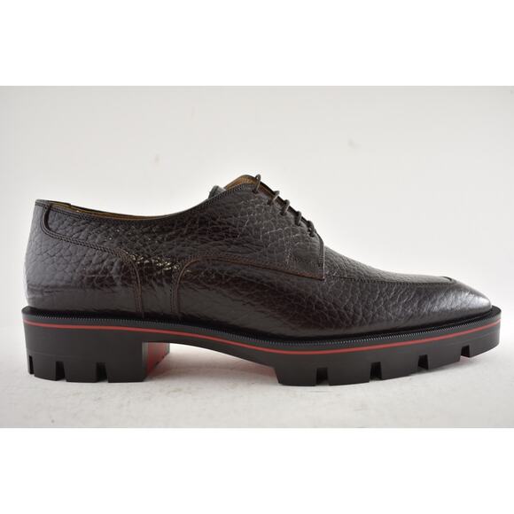 Christian Louboutin Mens Davisol Flat Brown Lug Sole Derby Oxford Loafer 44 11 main image 8